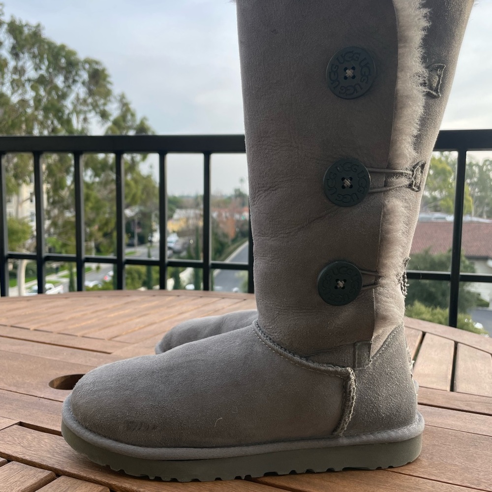 Tall Grey Button Up Uggs (Bailey Button Boot) - image 5